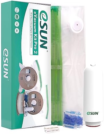 eSUN Upgrade Vacuum Kit, 10 sztuk worek do przechowywania próżniowego filamentu do drukarek 3D z pompką USB, worek wielokrotnego użytku odporny wilgoć, suchy próżniowy worek do przechowywania szpuli