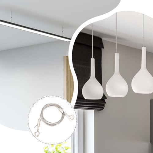 Image of 8PCS Adjustable Picture Hanging Wire Kit,Frame & Mirror Hanging Wire Kit,6.6FT Heavy Duty Stainless Steel Wire for Hanging Pictures,Frame,Mirrors,Billboards,Basket,Flowerpot,Supports Up to 66lbs
