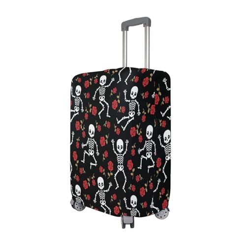 Cute Halloween Skull Luggage Cover for Suitcase, Elastic Travel Protector with Zipper, Washable Anti-Scratch Dustproof Luggage Sleeve Fits 22-24 Inch3