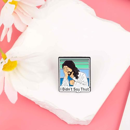 Image of PLwelth Jesus Enamel Pin for Women Men Funny Brooch Pin for Backpack Bag Clothes Charms Accessories Cute Christian Gifts