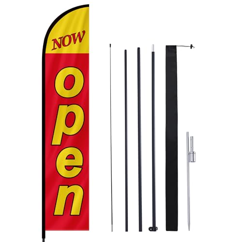 Image of MASTERCANOPY 12FT Tall Open Feather Flag Pole Kit Red