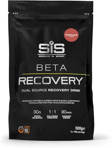 Science in Sport BETA Recovery en polvo 500g Chocolate - Bebida deportiva de recuperación en polvo con carbohidratos y proteínas en una proporción 2:1, Bebida en polvo para entrenamiento