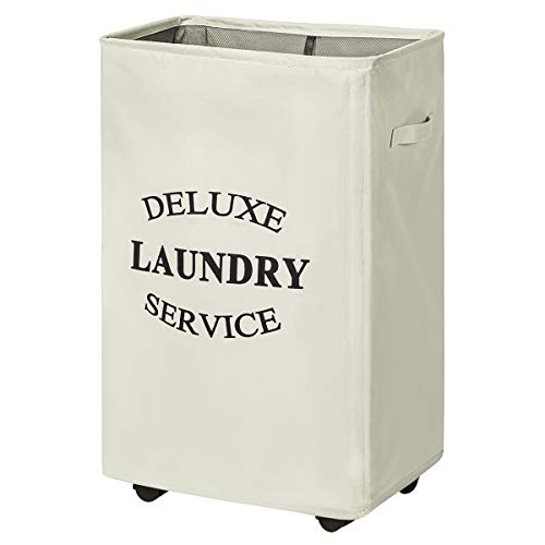 Chrislley 90L Laundry Hamper on Wheels Rolling Large Hampers for Laundry Collapsible Laundry