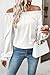 EVALESS Womens Fashion Fall Winter Clothes Cute Puff Sleeve Tops for Women 2026 Off Shoulder Blouses for Women Dressy Casual Long Sleeve Pleated T Shirts Work Outfits White Shirts, Small