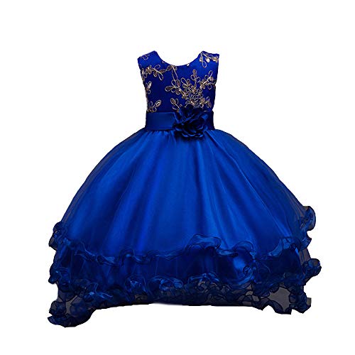 Vestido de encaje sin mangas BaronHong para niñas de 3 a 12 años en color blanco elegante