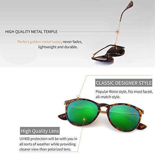 Image of SUNGAIT Premium Vintage Round Sunglasses for Women Men Classic Retro Style