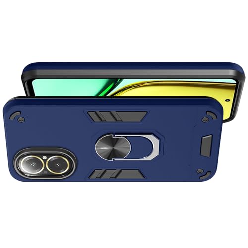 Image of amazon basics Kickstand Mobile Cover (360 Rotating Ring Holder) for Realme C67 4G (Blue)