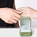 PLOPONOM Green Velvet Ring Box,Engagement Ring Box Jewelry Gift Box for Proposal Wedding Ceremony Single Ring Case,Sturdy Vintage Jewelry Storage Gift Box
