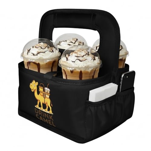 Reusable Drink Carrier with Handle – Durable No-Spill...