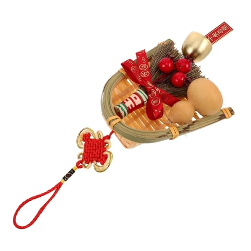 Cabilock Spring Festival Decorations Mini Broom Gourd Pendant Chinese New Year Charm for Door Knobs