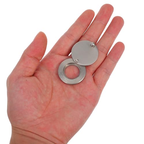 VILLCASE 2 piezas visor de puerta de latón de 16mm con cubierta de privacidad, protector giratorio para mirilla, acabado níquel satinado miniatura 3