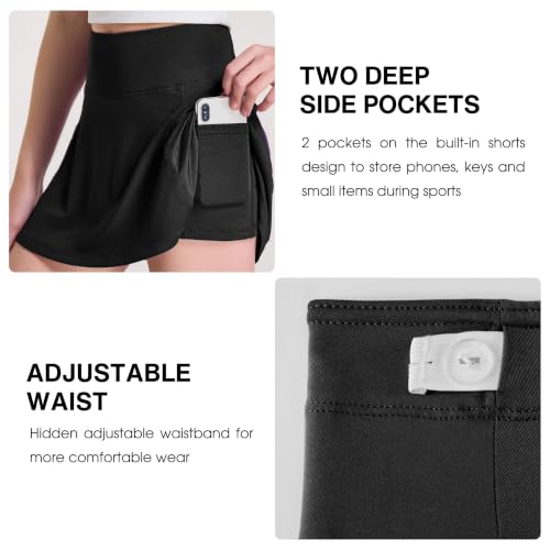 Image of FitsT4 Sports Girl's Golf Skirt Adjustable Waist Active Tennis Skort UPF50+