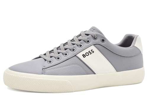 Image of BOSS Men's Aiden Logo Block Leather Low Top Sneakers