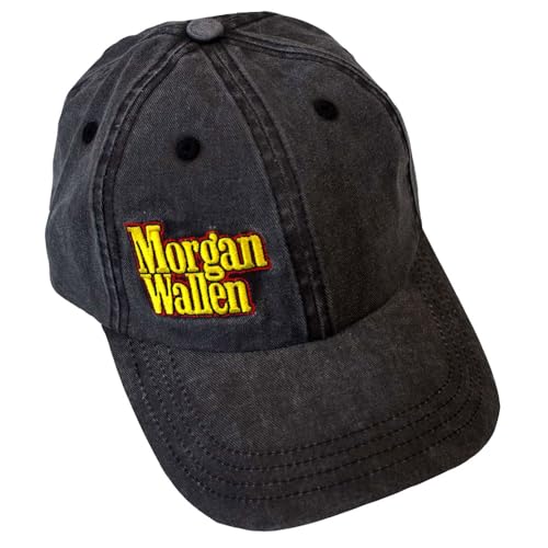 Rock Off officially licensed products Men's Morgan Wallen Stacked Logo Side Baseball Cap One Size Charcoal Grey