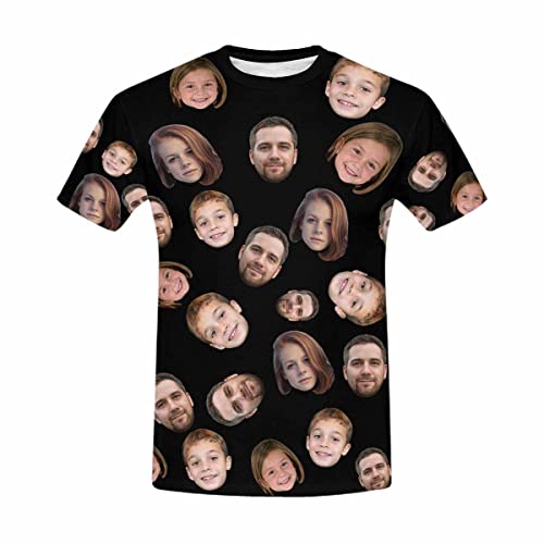 Custom Faces T-Shirt for Men, Customized Funny Picture Shirts for Boyfriend, Personalized Tee Great Gift