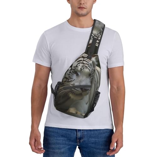 Bolso Sling para Hombre y Mujer Estampado Tigre Blanco miniatura 7