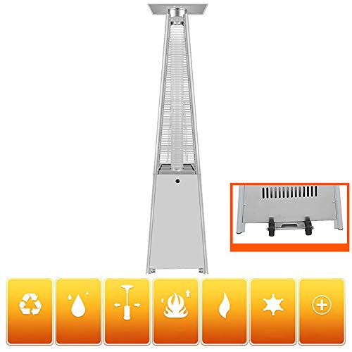 ZDYLM-Y Pyramid Patio Heater, Multiple Temperature, Tip-Over, Flameout, and Oxygen-Deficient Triple Safety Protection Outdoor Heater, Easy to Move