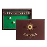 Shut the Box Game Wooden 12 Numbers with Lid By Sterling Games