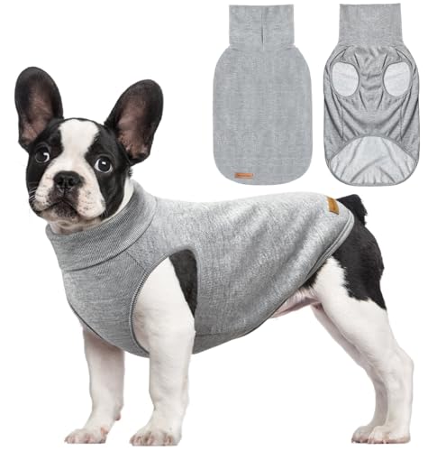 Mosucoirl Dog Sweaters Pet Pullover,Turtleneck Doggy Sweatshirt for Extra Large Dogs Thick Warm Dog Clothes Fleece Soft Winter Hoodies Outfit for Small Medium Large Dogs XS-4XL (Grey, 2XL)