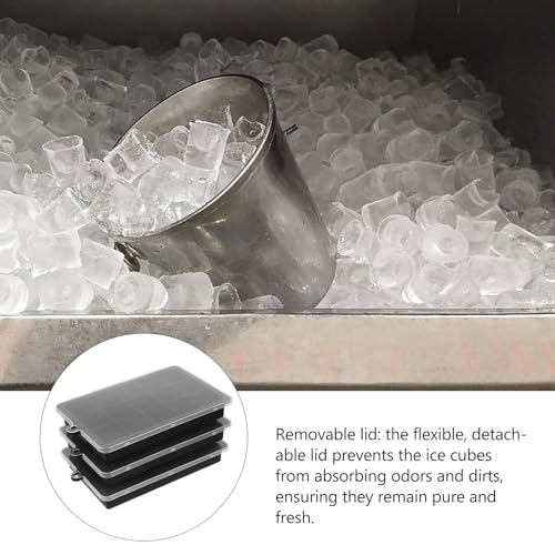 Bandeja de hielo de silicona con tapa 15 cubos negra miniatura 4