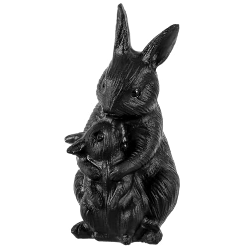 Mookaitedecor Black Obsidian Crystal Rabbit Hand Carved Bunny Ornament for Home Healing Crystal Animal Gift