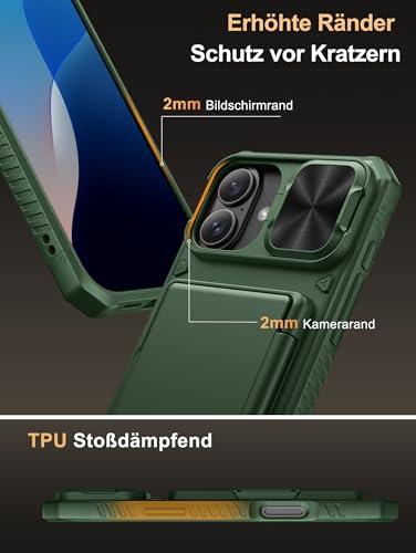 Coque robuste iPhone 16 Plus 6.7 pouces 2024 étui vert antichoc anti-rayures - 6