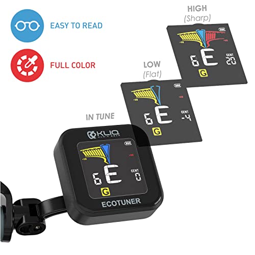 Kliq Ecotuner - Usb Rechargeable Clip-On Tuner For All Instruments (With Included Charging Cable) #TOP3