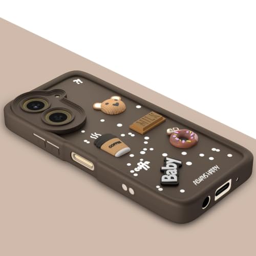 Image of Bintage Cute Fun Ball | Taddy Cartoon 3D Smiley Coffee | Milk Case | Full Camera Protection Back Cover Compatible for Poco C81x 4G / Redmi A7 4G - Brown