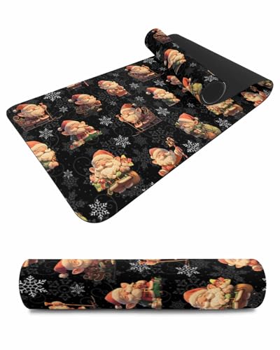 Debedcor Heat Proof Table Pads Waterproof Decorative, Christmas Santa Non-Slip Table Countertop Protector, Winter Xams Holiday Snowflakes Insulation Mat for Dining Room, 48 x 12 Inches