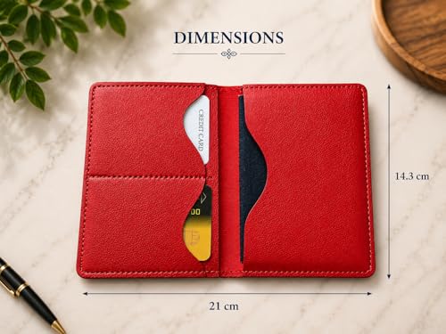 Image of Eco Leather Unisex Passport Cover and Luggage Tags (Red)