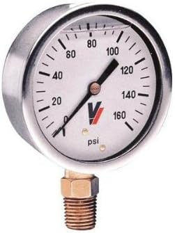 Valley Instrument Grade A 4in. Stem Mount Glycerin Filled Gauge - 0-600 PSI