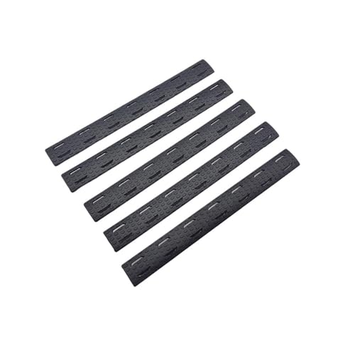 APLUSGEAR 5 Pcs/Set Polymer Rail Nylon Picatinny Rail Non-Slip for M-lok Compatible System (Black)
