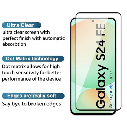 Image of 100FIT Tempered Glass For Samsung Galaxy S24FE 5G With Full Glue Edge-to-Edge Protector And Easy Installation Kit