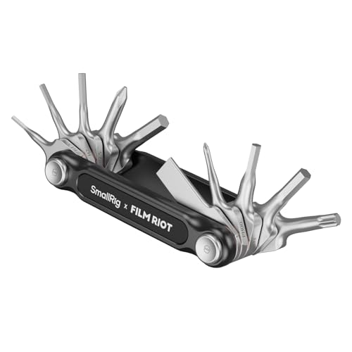 SmallRig x FILM RIOT 10-in-1 Folding Tool Set with Screwdrivers and Hex Key Wrenches, Multiple Angle Positioning, Portable and Compact Design (Black) - 4375