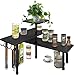 Homode Bathroom Counter Organizer Corner Shelf, Kitchen Countertop Organizer, 3 Tier Wood Counter Shelf Stand for Over The Sink, Coffee Station, Desktop, Black