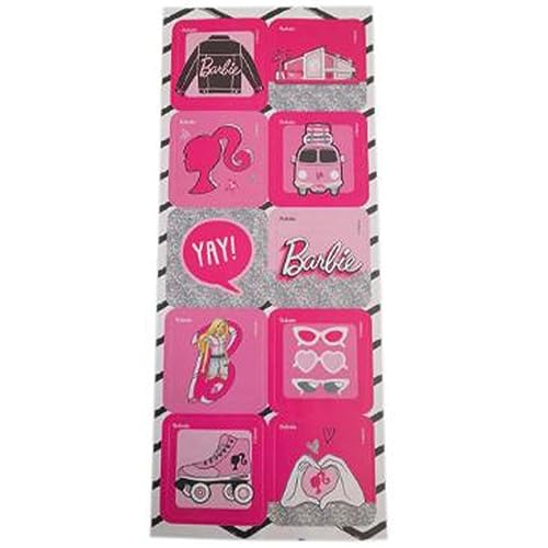 Adesivo Quadrado Barbie - 30 unidades