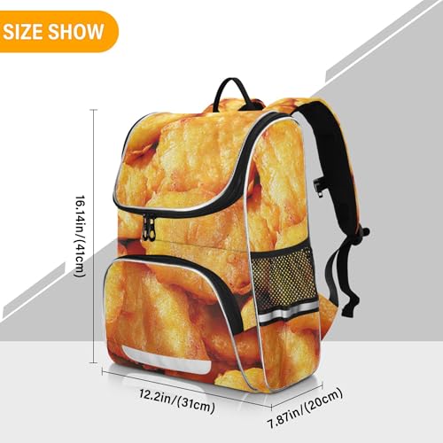 Fried Chicken Nuggets Printed Backpack Printed Student School Bag Large Capacity Bookbag Rucksack for Work School Travel Daypack3