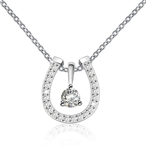 Collier fer à cheval en CZ brillant avec boucles d'oreilles assorties pour femmes