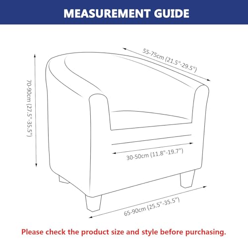 Funda para silla de bañera con brazos elástica lavable y protector de muebles gris oscuro 4
