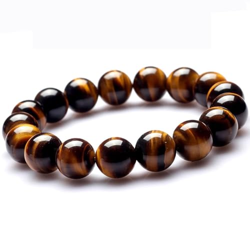 Pulseras de cristal y ojo de tigre natural de 8mm para atraer la buena suerte