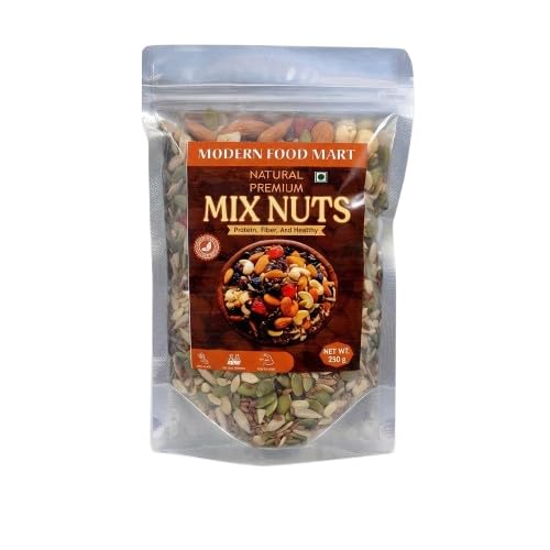 Modern Food Mart Premium Mix Dry Fruits | Almonds, Cashews, Kishmish, Apricots & Seeds Mix | Fresh Crunchy Nut & Fruit Combo Pack for Snacking & Gifting (250 Gram)-picture-11