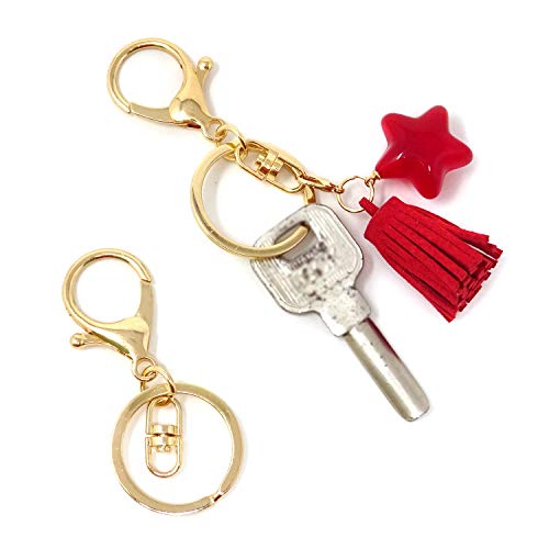 Honbay 20Pcs Zinc Alloy Kc Gold Lobster Claw Clasp Keychain, Key Ring Loop Key Holders With Flat Split Ring #TOP3