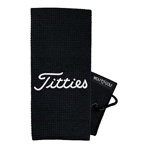 Wolf Golf Towels Funny Golf Towel | Embroidered in USA | Golf Accessories for Men or Women