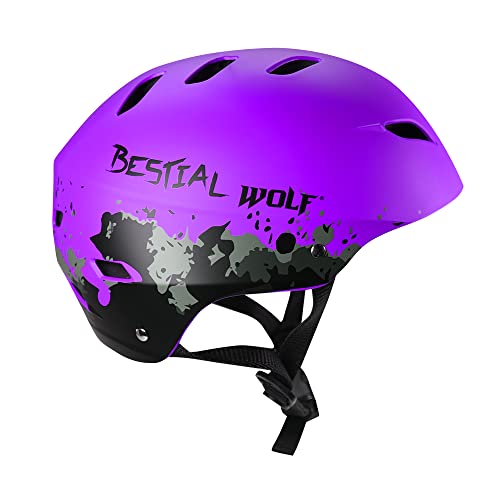 Bestial Wolf | Casco Helmet | Monopatín Skate | Patinete Niño | Scooter Freestyle | Skateboarding | Patinetes Acrobacias | BMX | Homologado CE | Deporte y Aire Libre | Ajustable Unisex 8 a 99 años|