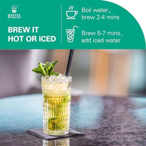 WT WEETEE Spearmint Tea Bags, Made with 100% Pure Spearmint Leaf, Natural Caffeine-free Herbal Tea, Refreshing & Smooth Mint Tea - 5