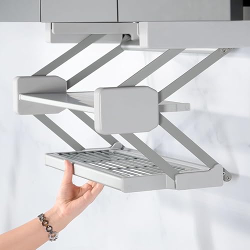 Küchen-Organizer, faltbar, ausziehbar, Gewürzregal, Unterschrank, Organizer für Schrank/Schrank/Geschirrschrank, innovatives Drainageschicht-Design