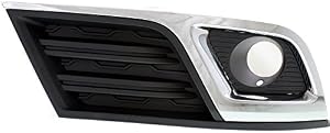 Evan-Fischer Fog Light Trim compatible with Chevy Traverse 13-15 Cover Black W/Chrome Molding W/Fog Lamps LT Model Right Side