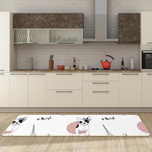 Tapis de cuisine antidérapant bouledogue français lot de 2 - 7