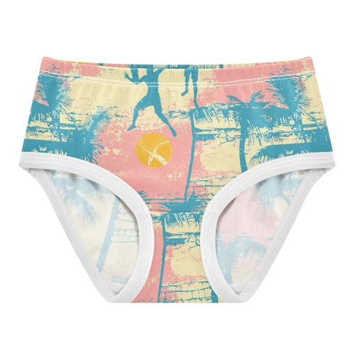 ZZKKO Beach Volleyball Abstract Girls Underwear Toddler Panties for Girls Comfort Brief Size 2-8T