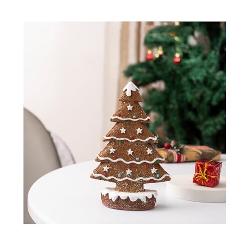 SXDHOCDZ Hars kerstboomdecoratie, creatieve scène-harsdecoraties, geschikt voor kerstdecoratie op het bureau (bruin, 10,5 x 4 x 15 cm)